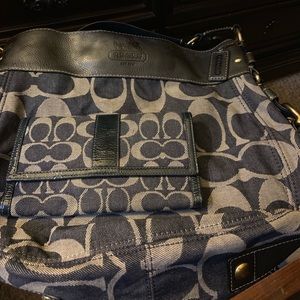 Coach purse and wallet blue jean great shape